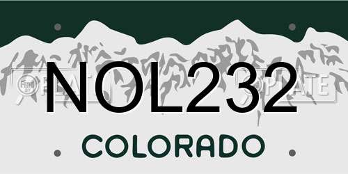 NOL232 Colorado License Plate