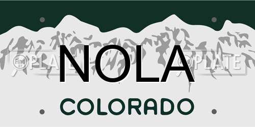 NOLA Colorado License Plate