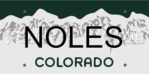 NOLES Colorado License Plate