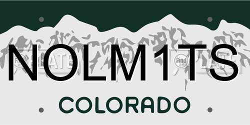 NOLM1TS Colorado License Plate