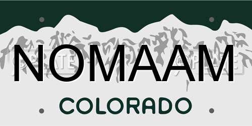 NOMAAM Colorado License Plate