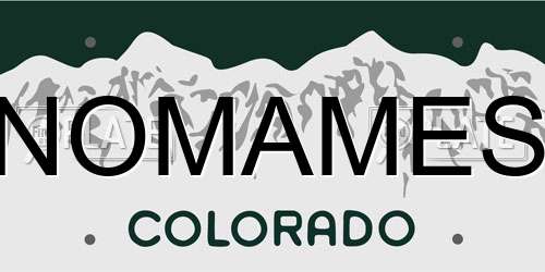 NOMAMES Colorado License Plate