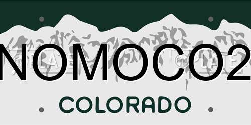 NOMOCO2 Colorado License Plate