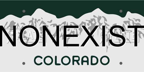 NONEXIST Colorado License Plate
