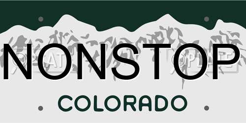 NONSTOP Colorado License Plate