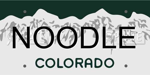 NOODLE Colorado License Plate
