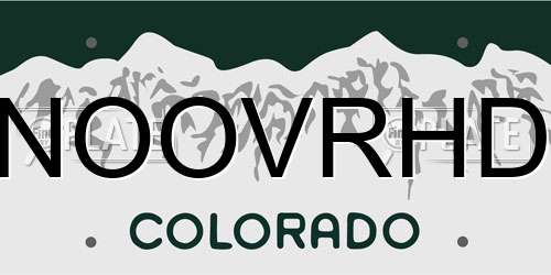 NOOVRHD Colorado License Plate
