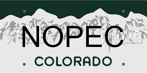 NOPEC Colorado License Plate
