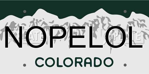 NOPELOL Colorado License Plate