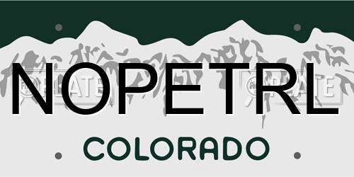 NOPETRL Colorado License Plate