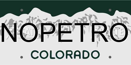 NOPETRO Colorado License Plate