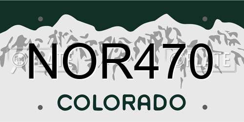 NOR470 Colorado License Plate