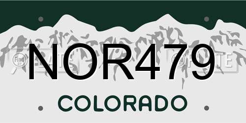 NOR479 Colorado License Plate