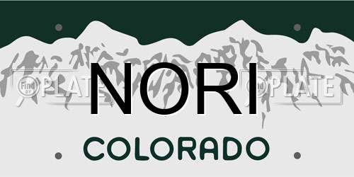 NORI Colorado License Plate