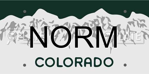 NORM Colorado License Plate