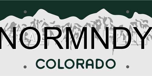 NORMNDY Colorado License Plate