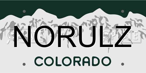NORULZ Colorado License Plate