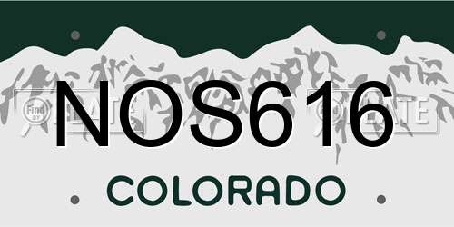 NOS616 Colorado License Plate