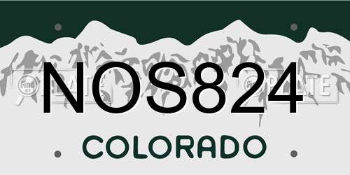 NOS824 Colorado License Plate