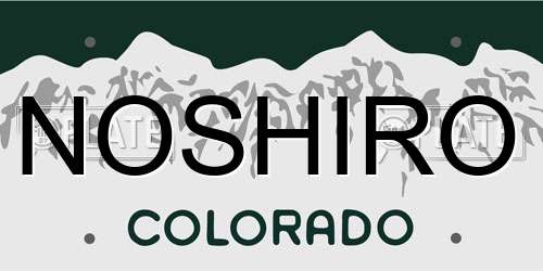 NOSHIRO Colorado License Plate