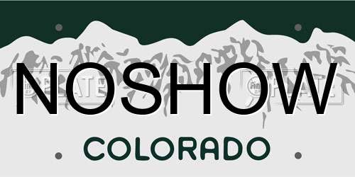 NOSHOW Colorado License Plate