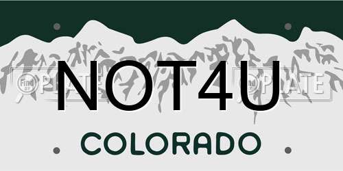 NOT4U Colorado License Plate