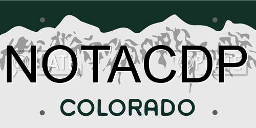 NOTACDP Colorado License Plate