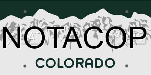 NOTACOP Colorado License Plate