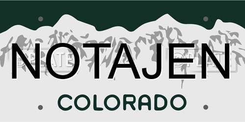 NOTAJEN Colorado License Plate