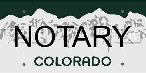 NOTARY Colorado License Plate