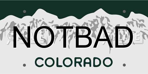NOTBAD Colorado License Plate