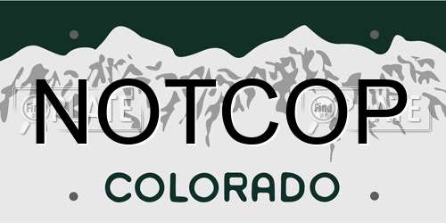 NOTCOP Colorado License Plate