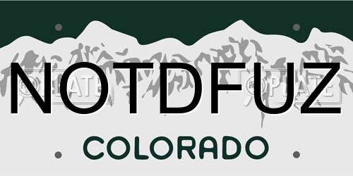 NOTDFUZ Colorado License Plate