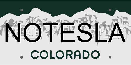 NOTESLA Colorado License Plate