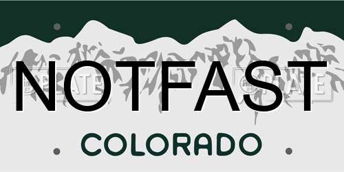 NOTFAST Colorado License Plate