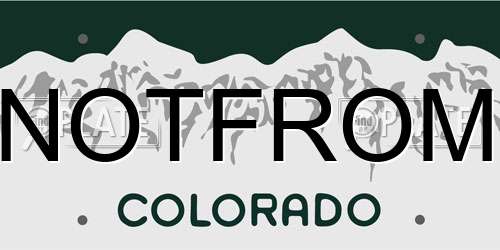 NOTFROM Colorado License Plate