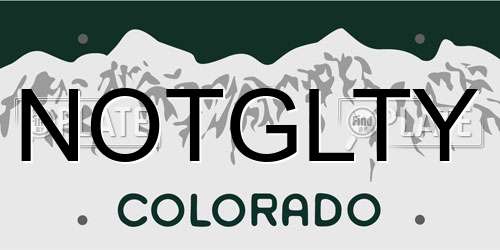 NOTGLTY Colorado License Plate