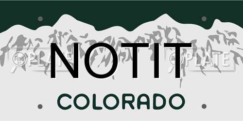 NOTIT Colorado License Plate