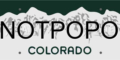 NOTPOPO Colorado License Plate