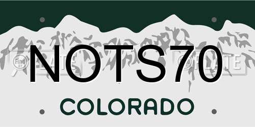 NOTS70 Colorado License Plate