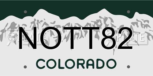 NOTT82 Colorado License Plate