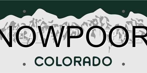 NOWPOOR Colorado License Plate