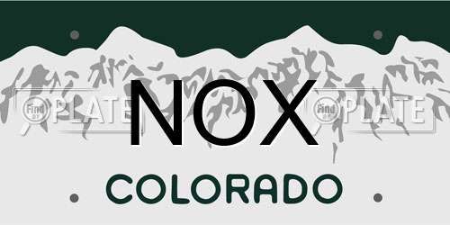 NOX Colorado License Plate