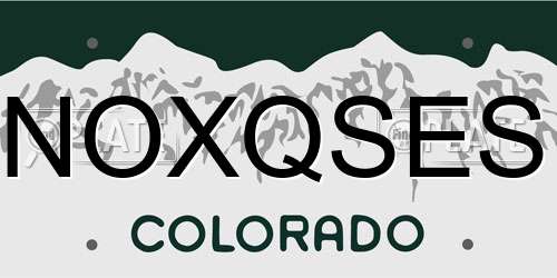 NOXQSES Colorado License Plate