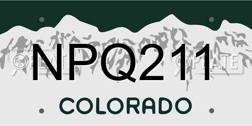 NPQ211 Colorado License Plate