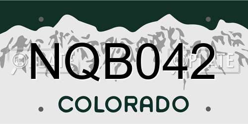 NQB042 Colorado License Plate