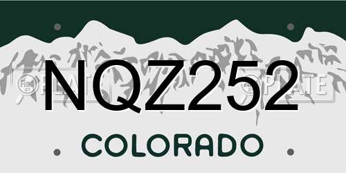NQZ252 Colorado License Plate