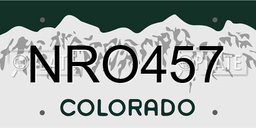 NRO457 Colorado License Plate