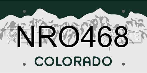 NRO468 Colorado License Plate