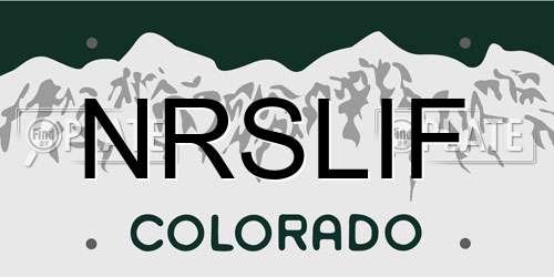 NRSLIF Colorado License Plate